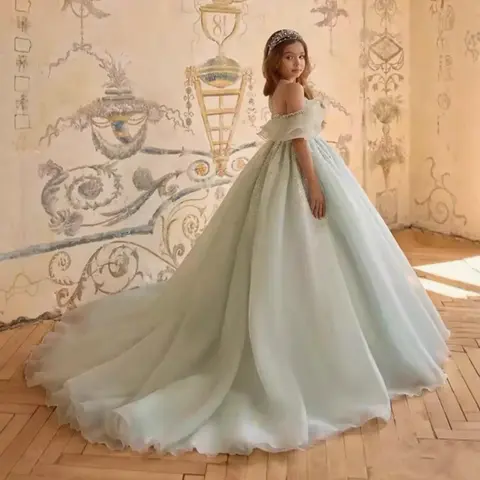 Brudnäbbsklänningar Rosa Prinsessklänning Ny Rund Halsringning Nedsänkta Axlar Med Släp Paljetter Examen Balklänning Anpassad 8 best sales brudtärnaklänning med släp - №8