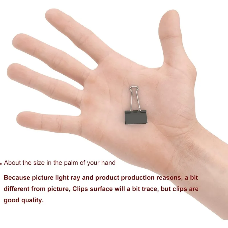 ميزات فريدة من نوعها مشابك ربط معدنية صغيرة 0.75 بوصة / 19 ملم (أسود، 20- قطعة) #3