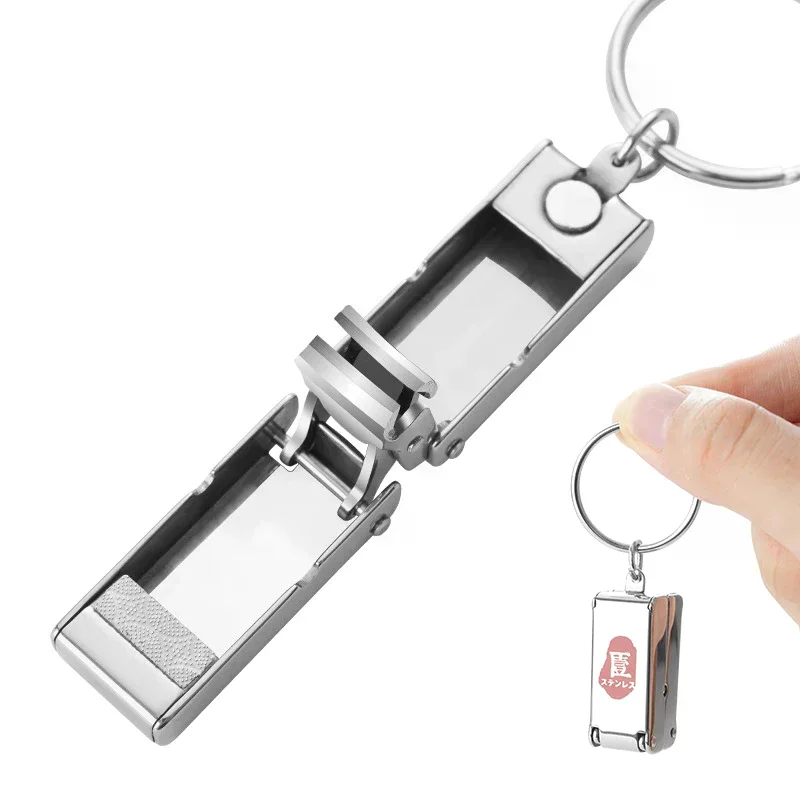 Creative Mini Sharp Stainless Steel Nail Clippers Folding Nail Clippers High End Nail Clippers Portable Manicure Tools Key Fob