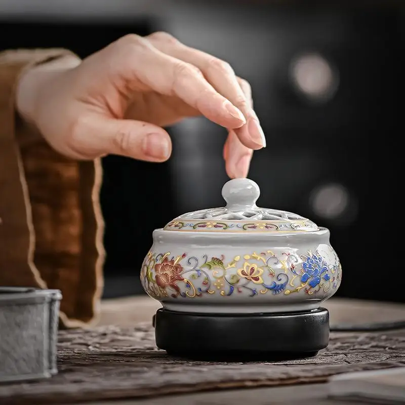 

Цифровая электронная курильница для дома с регулировкой температуры и таймером, поддержание постоянной температуры, подключение к сети, эмалированный лотос