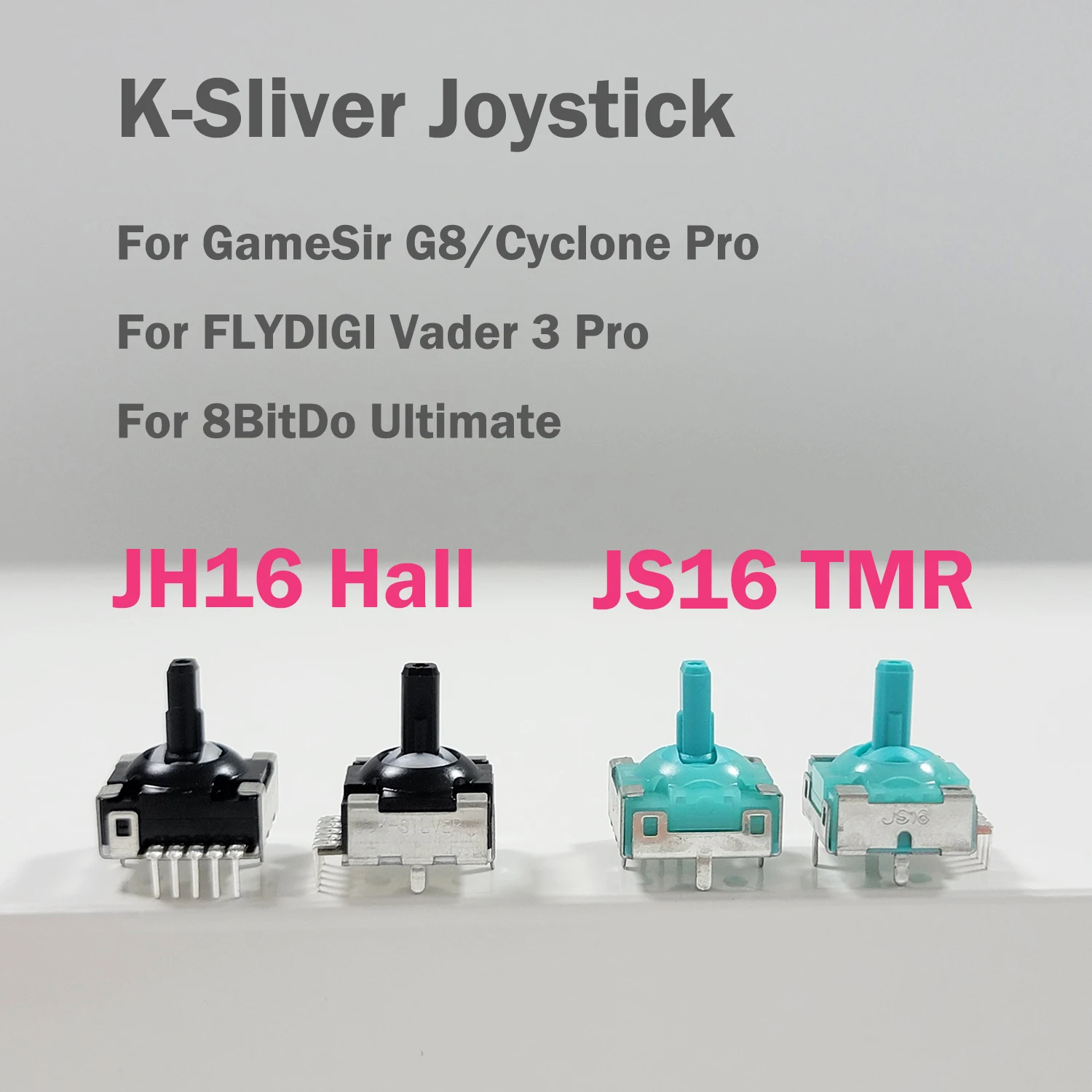 

2pcs K-Sliver JS16 TMR JH16 Hall Effect Joystick Electromagnetic Joystick for FLYDIGI Vader 3 Pro for Gamesir G8 3D Analog Stick