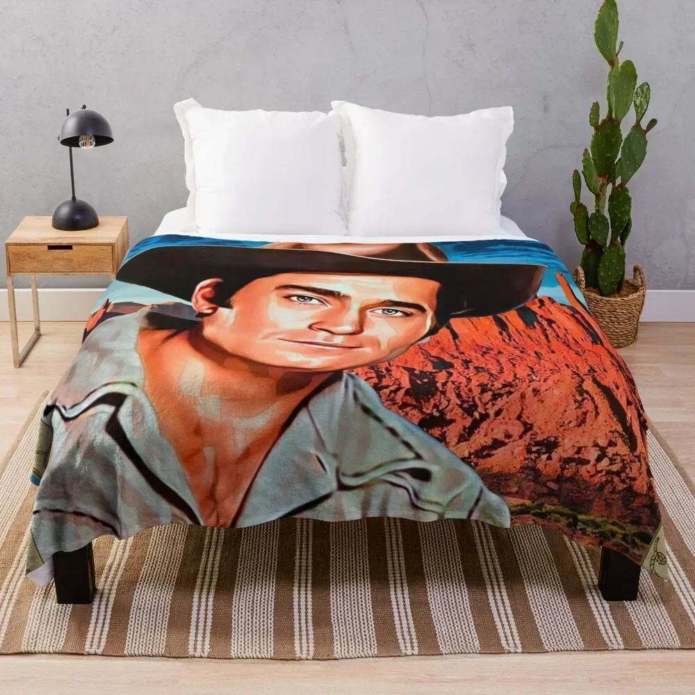 Clint Walker,Cheyenne Bodie 1960's TV Throw Blanket Decorative Throw Decorative Sofas Decoratives Thermals For Travel Blankets