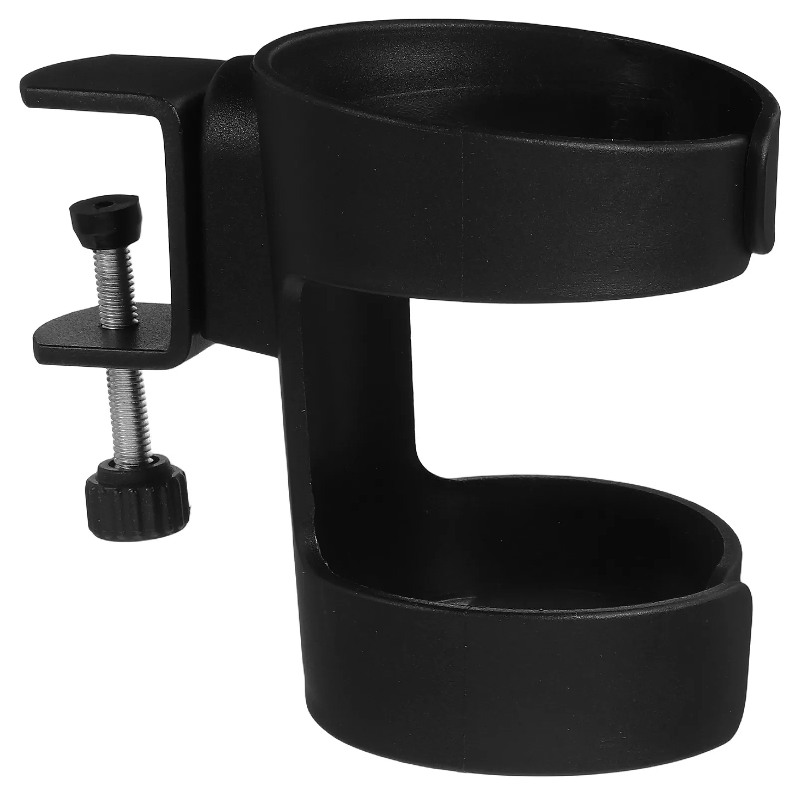 Adjustable Clamp-on Desk Cup Holder Universal Design Securely Holds Mugs Bottles Drink Containers Table Edge Organizer - view 2