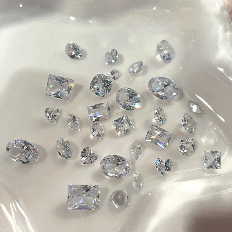 5 قطع تألق شفافة الزركون مسمار الفن لامعة واضحة وأشار أسفل كريستال 3d Diy مانيكير الديكور الملحقات #2