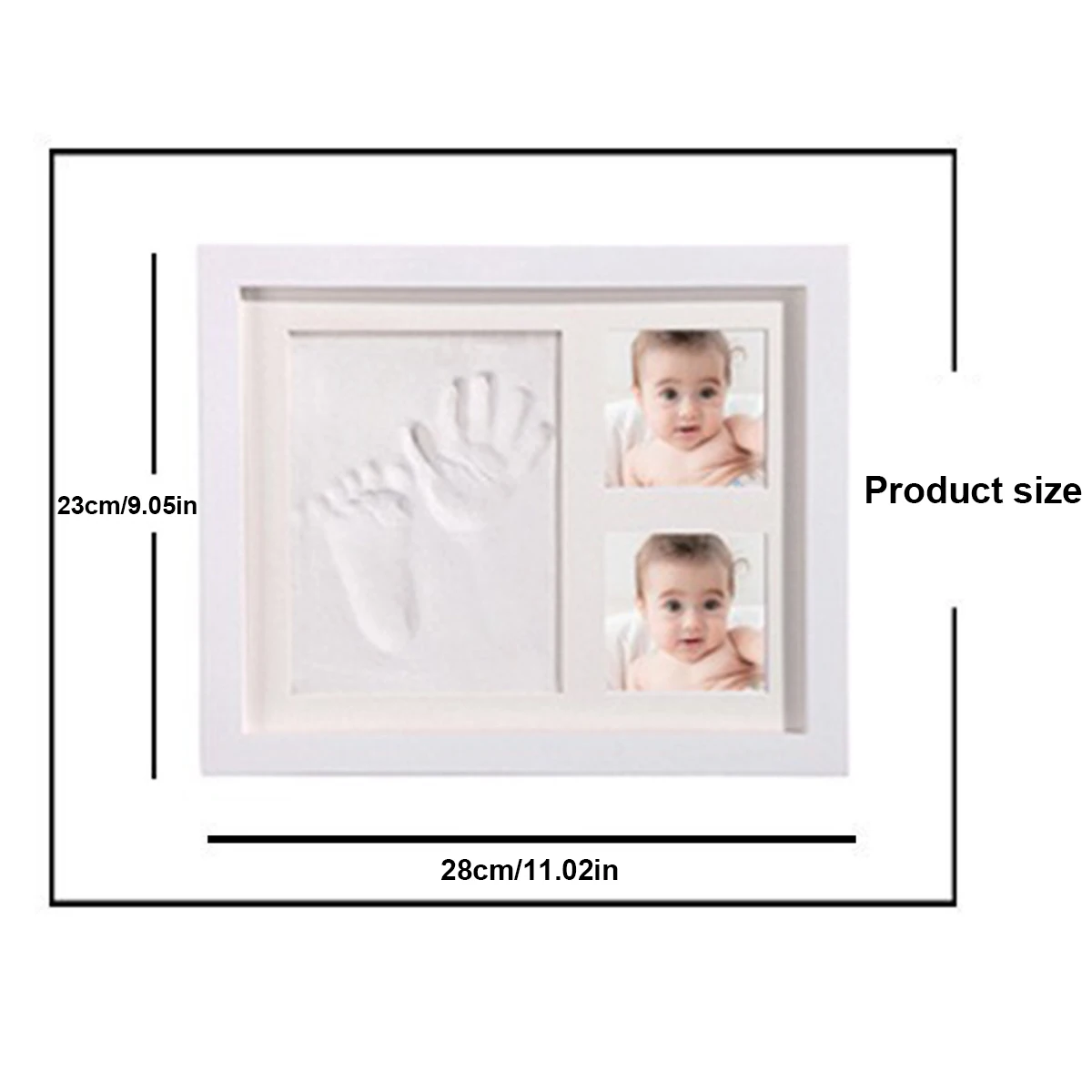 Hand and foot printing clay baby full moon commemorative picture frame wooden children\'s hand and foot printing picture frame