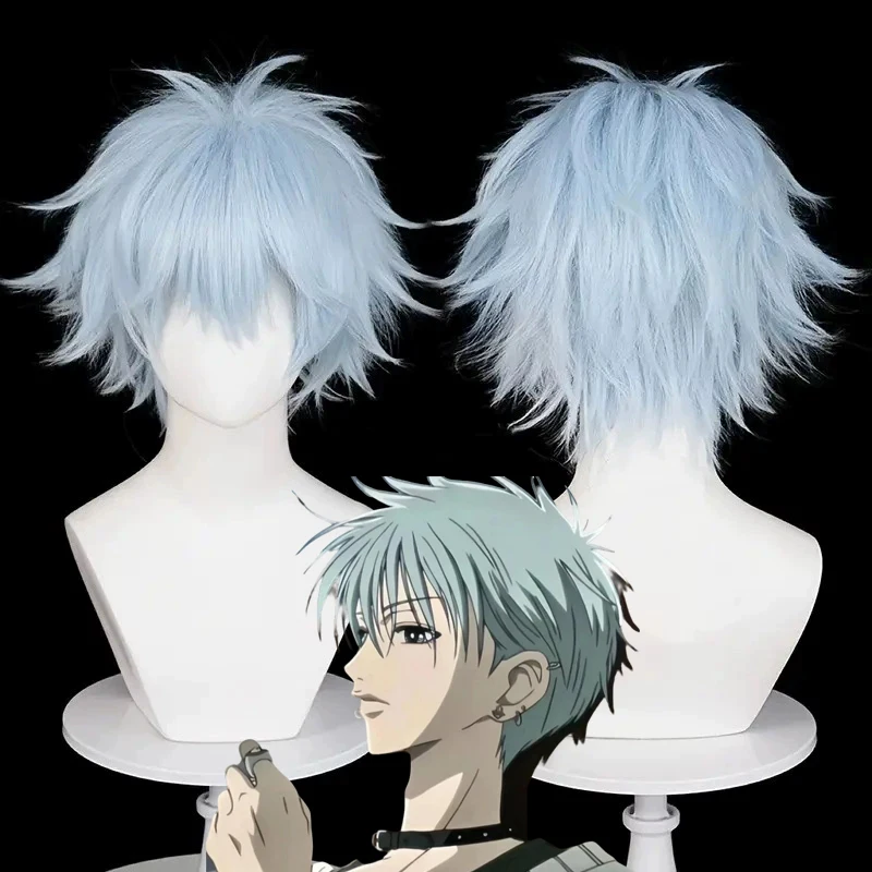

Anime NANA Okazaki Shinichi Cosplay Wig Women Men Blue Short Hair Heat Resistant Synthetic Wigs Halloween Carnival Prop