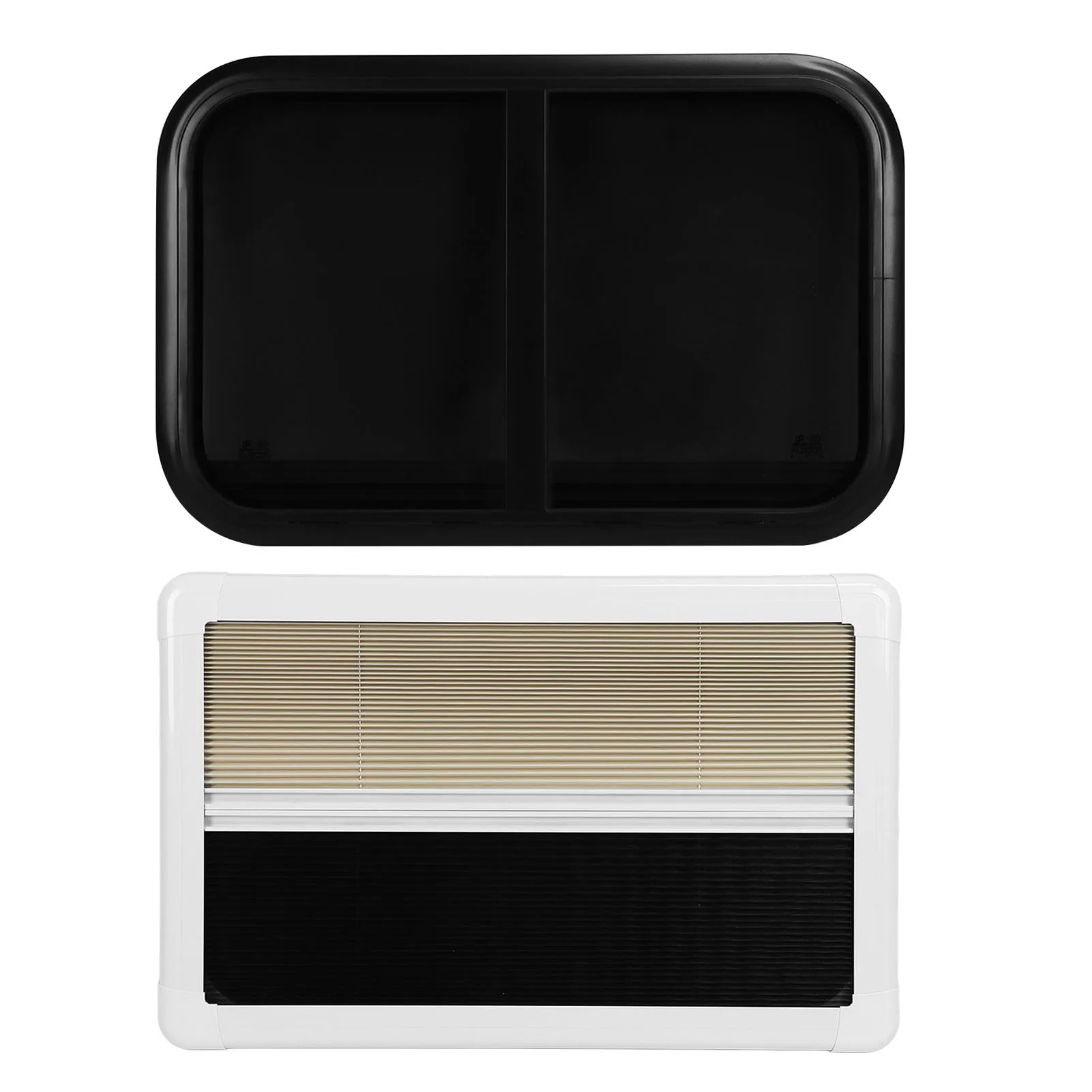 RV Window Rounded Slid  800x500mmm UV Resistant Tempered Glass with Insect Nets for   Trailer RV Slid Window