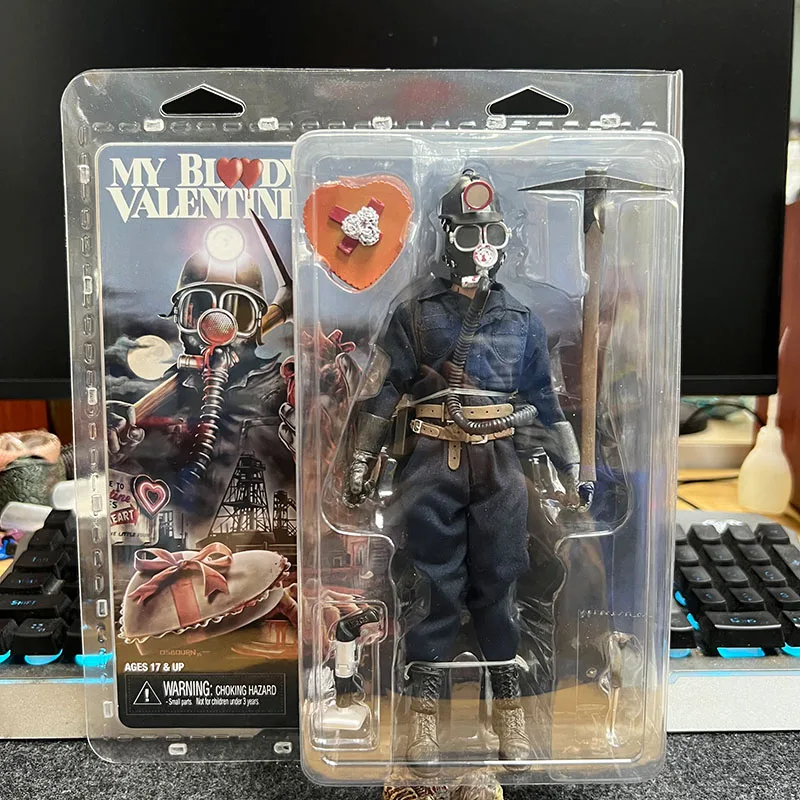 Authentic NECA Bloody Valentine's Day Coal Mine Worker Killer Cloth Edition 8-inch Hanging Card Mobile Model Toys