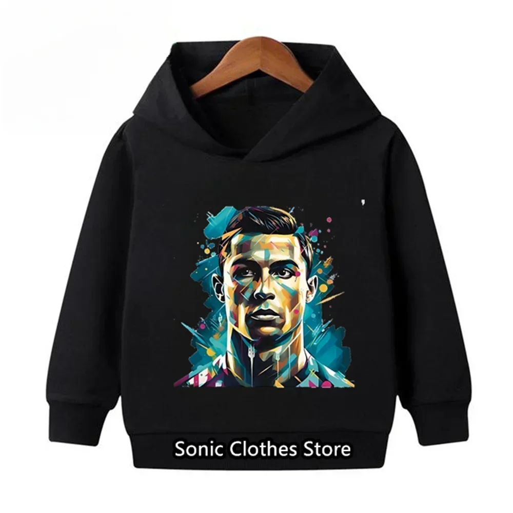 Autumn Fashin Ronaldo Hoodie Kids Clothes Boys Clothing Jersey Baby Girls Clothes Warm Sweatshirt Children Marios Pokemon Tops