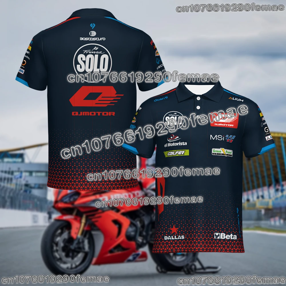 2025 New QJ MOTOR Moto2 Team Racing Polo Shirt Men Women Short Sleeve Competition Team Style Comfortable Daily Tops