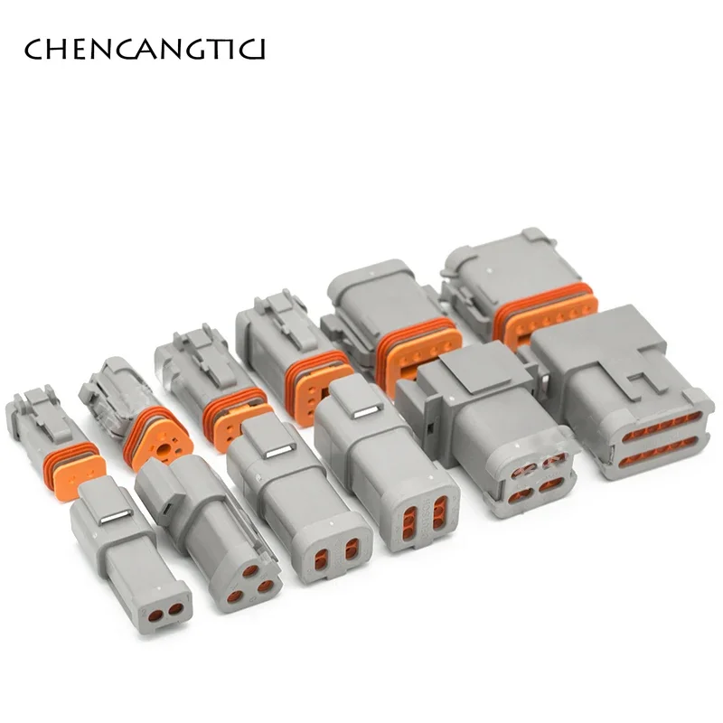 

1 Set 2 3 4 6 8 12 Pin Car Deutsch DT Connector Waterproof Wire Male Female Plug With Flat Tail Cover DT06-8S-E003 DT04-4P-E003