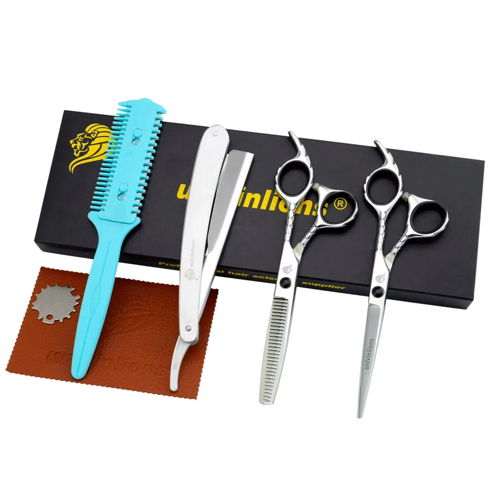 

6" Shaving Razor Gift Hair Scissors Japanese Hair Cutting Shears Salon Hairdressing Scissors Thinner Shaver Barber Haircut Kit