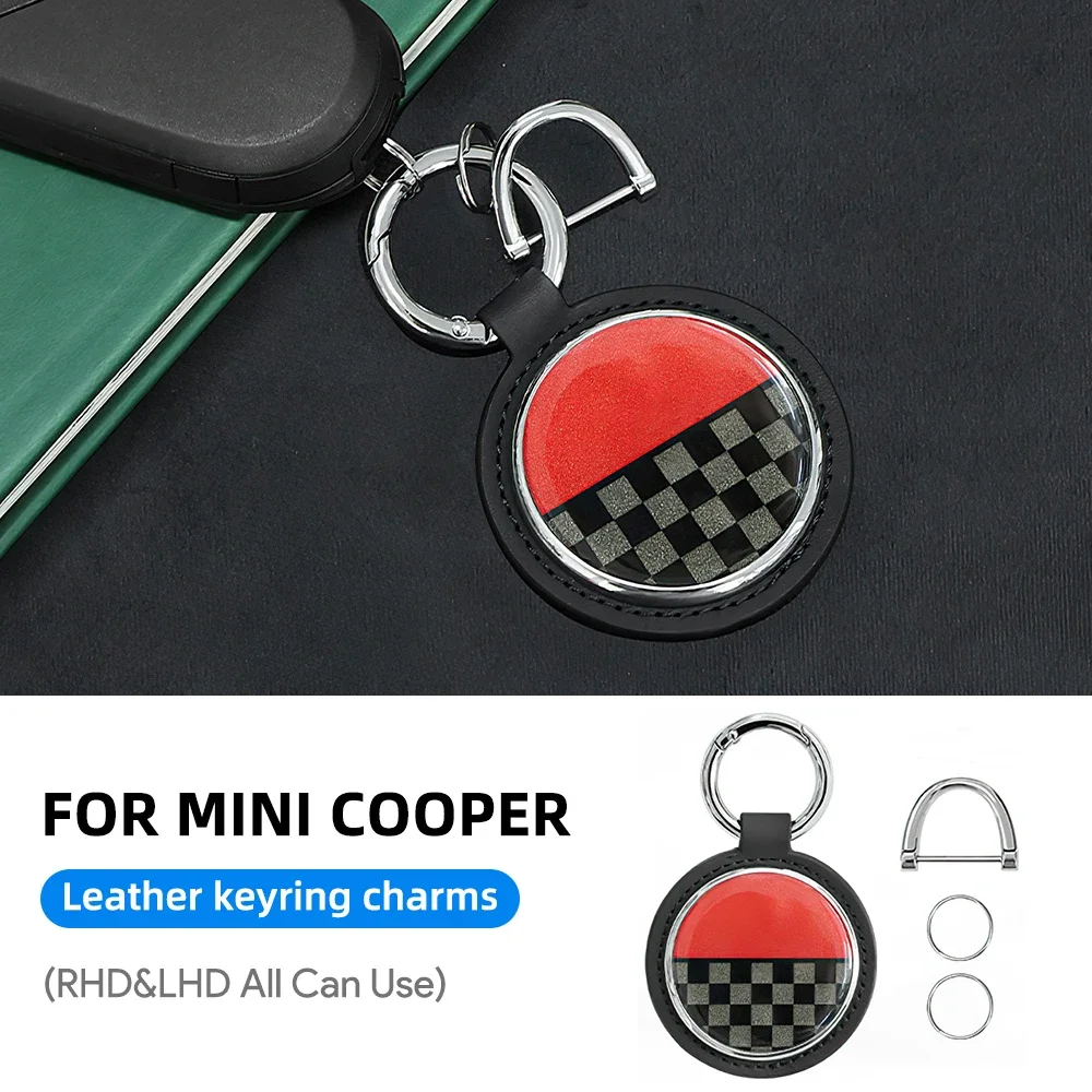Car Keychain Universal Keyring Union Jack PU Leather For Mini Cooper S Countryman U25 F60 R60 F66 F67 J01 F55 F56 R50 R56 R55