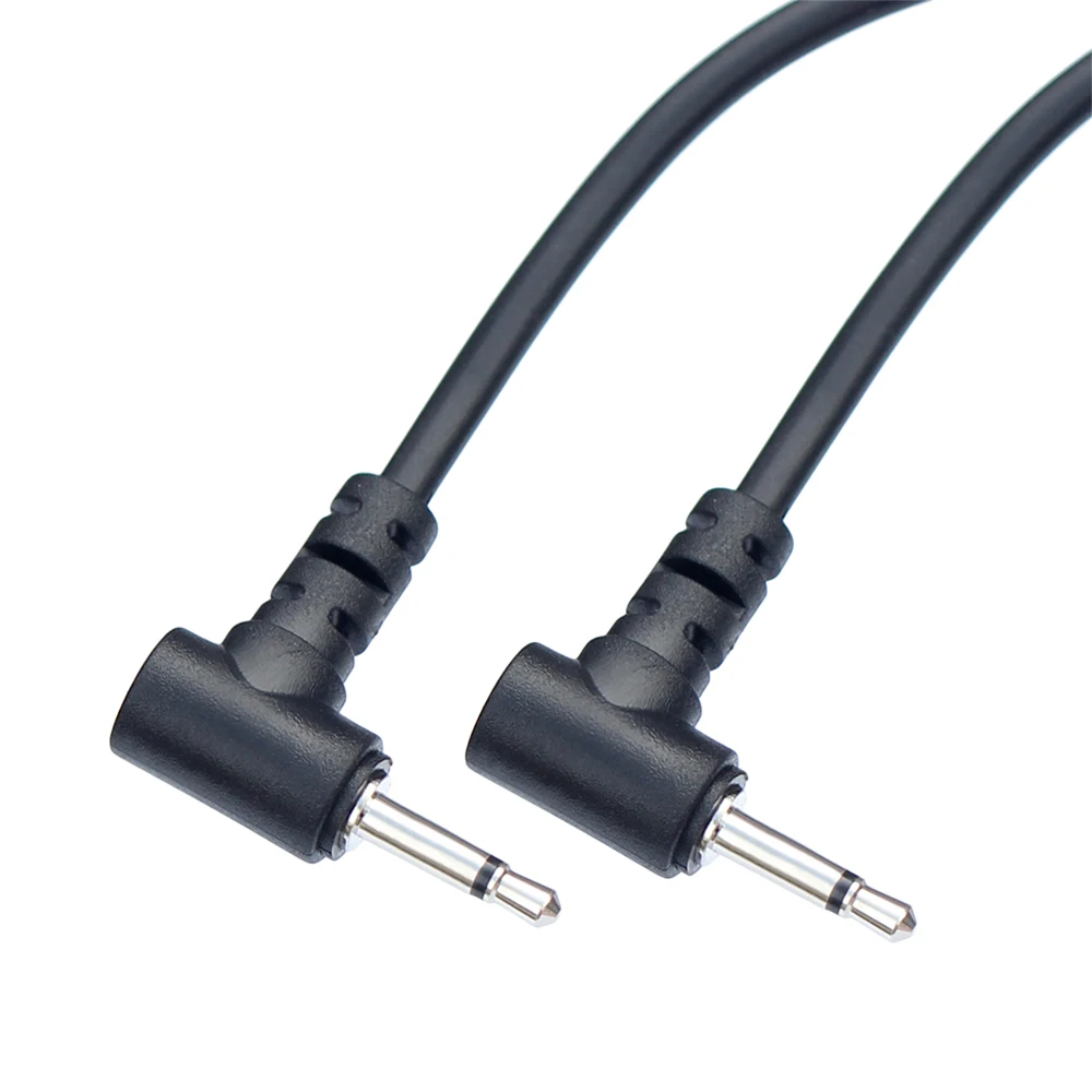 20cm Short 2 Pole 3.5mm Mono Male to Male Plug Dual Angled  AUX Audio Cable