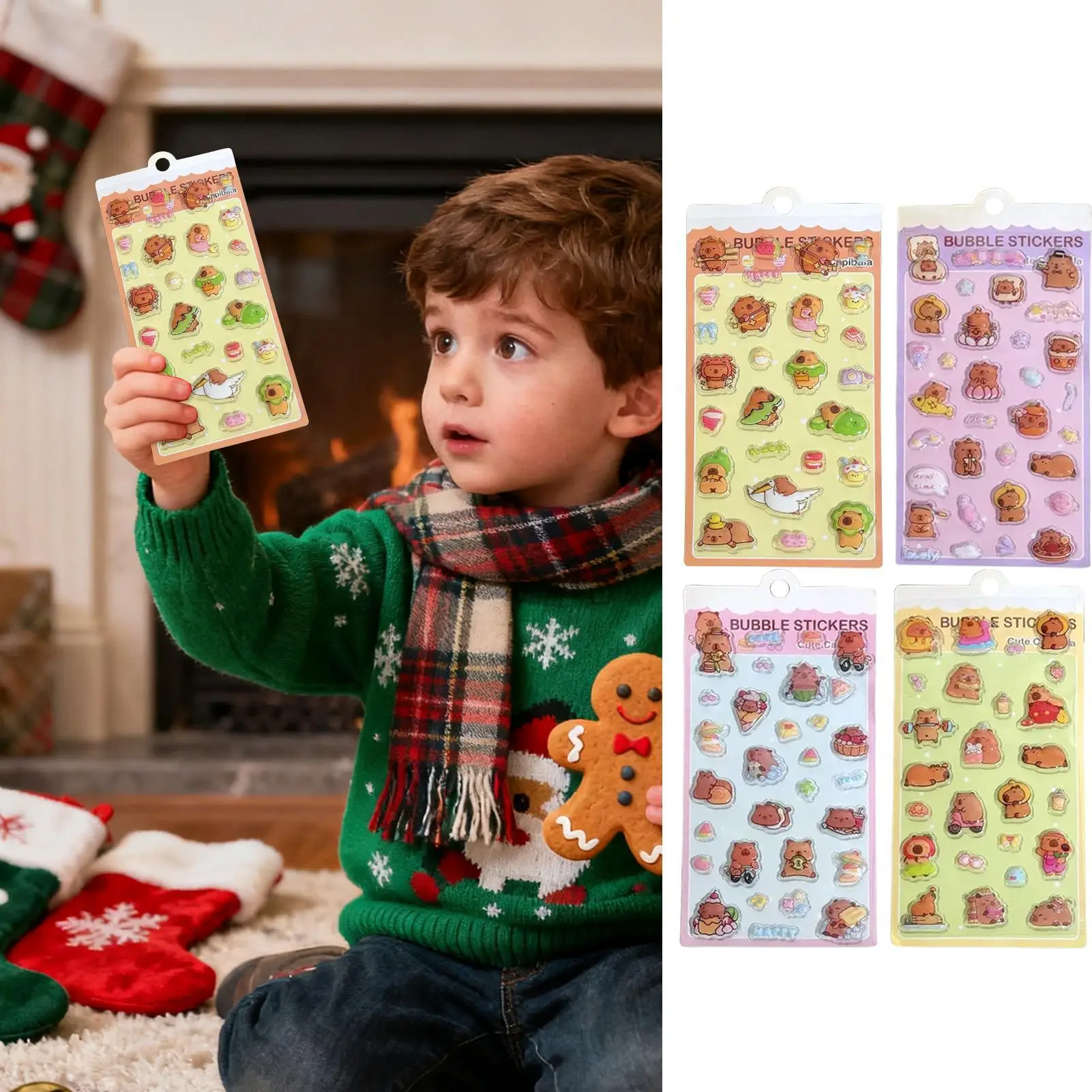 Naklejki 3D Samoprzylepne Kapibary Scrapbooki Naklejki 3D Kreskówkowe Naklejki Puff na Laptopy Obudowy Telefonów Urodziny Imprezy Klasowe