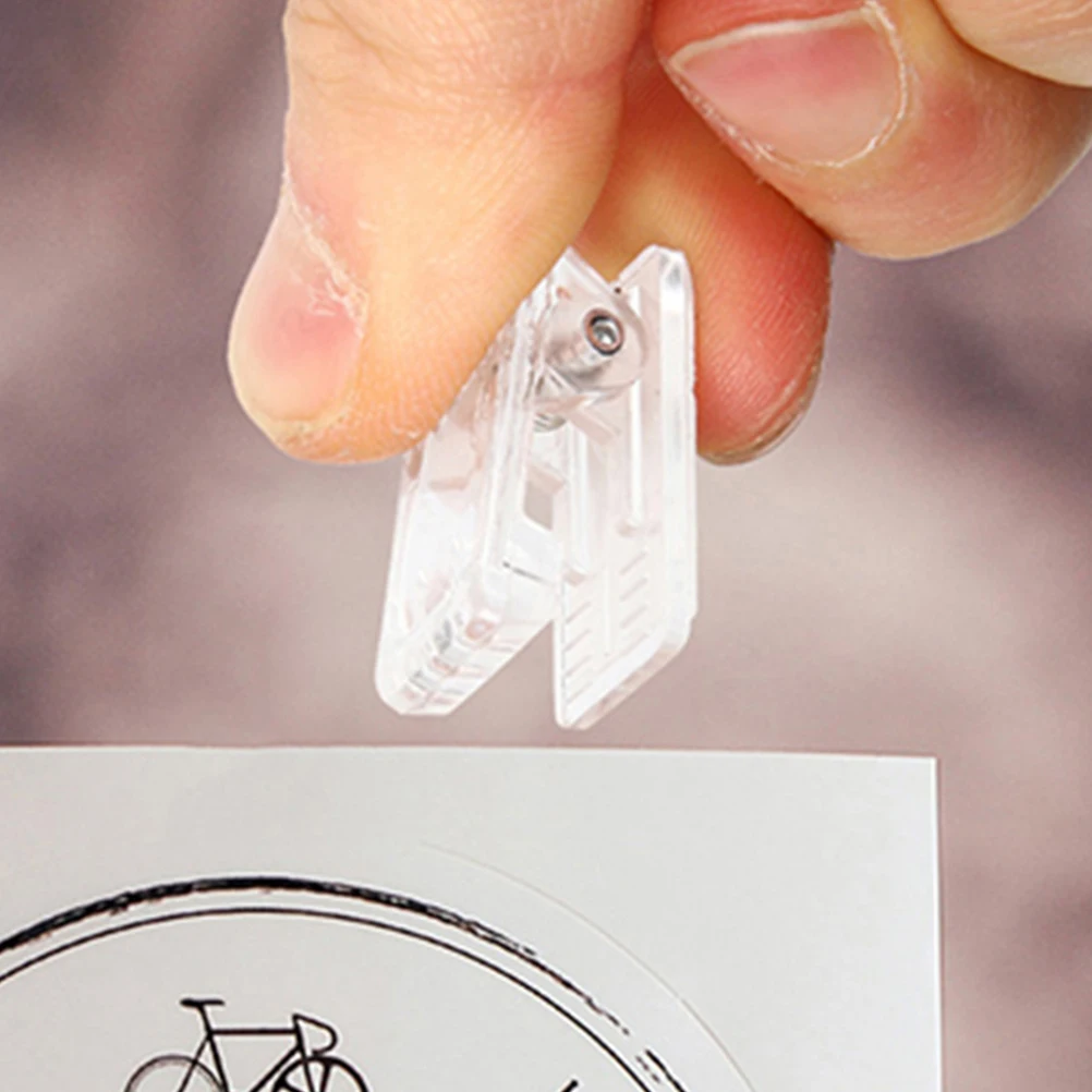 

40 Pcs Badge Holder Plastic Spring Clip Card Self Adhesive Clips Poster Documents Sign Self-adhesive