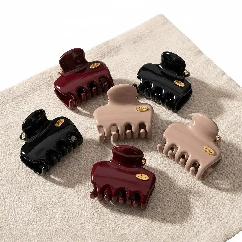 French Gold Label Acetate Hair Claw For Women Elegant Medium Size Hair Clips Shark Clip Exquisite Hairs Accessories Head Wear