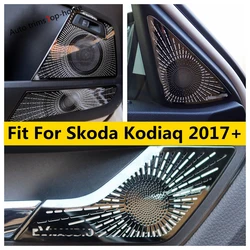 Door Audio Speaker A Pillar Loudspeaker Handle Bowl Cover Trim For Skoda Kodiaq 2017 - 2022 Stainless Steel Interior Accessories