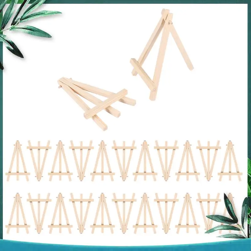 (NEW) 24 Pack Mini Wood Display Easel Wood Easels Set For Paintings Craft Small Acrylics Oil Projects