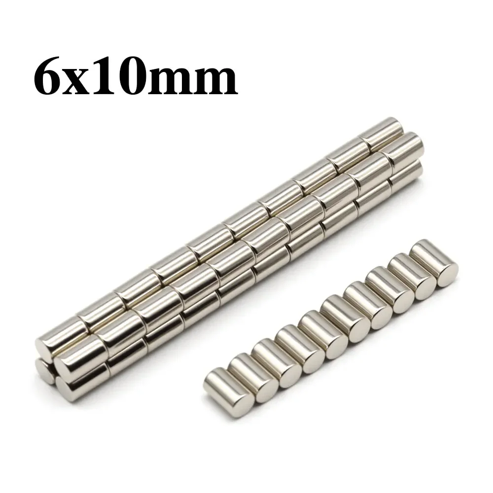 

6x10mm Super Powerful Round Magnet Neodymium Magnet NdfeB N35 Strong Permanent Magnetic imanes Refrigerator Magnet