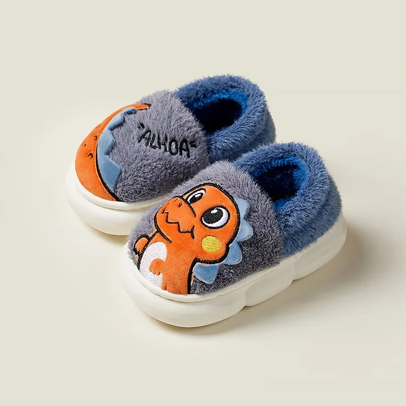 Girl Slipper Winter New Cartoon Dinosaur Cotton Shoe Anti Slip Plush Kid Shoe Cute Comfort Girl Shoe Children Slippers Pantuflas