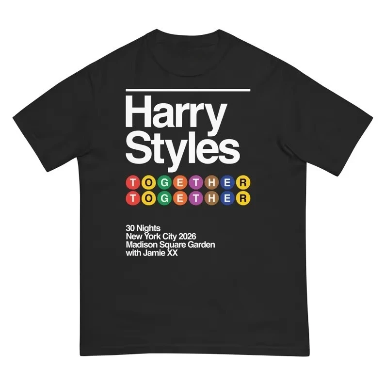 2026 New Harry Styles Family Matching Oversized Unisex Streetwear T Shirt Colorful Round Letter Graphic Retro Music Short Tops