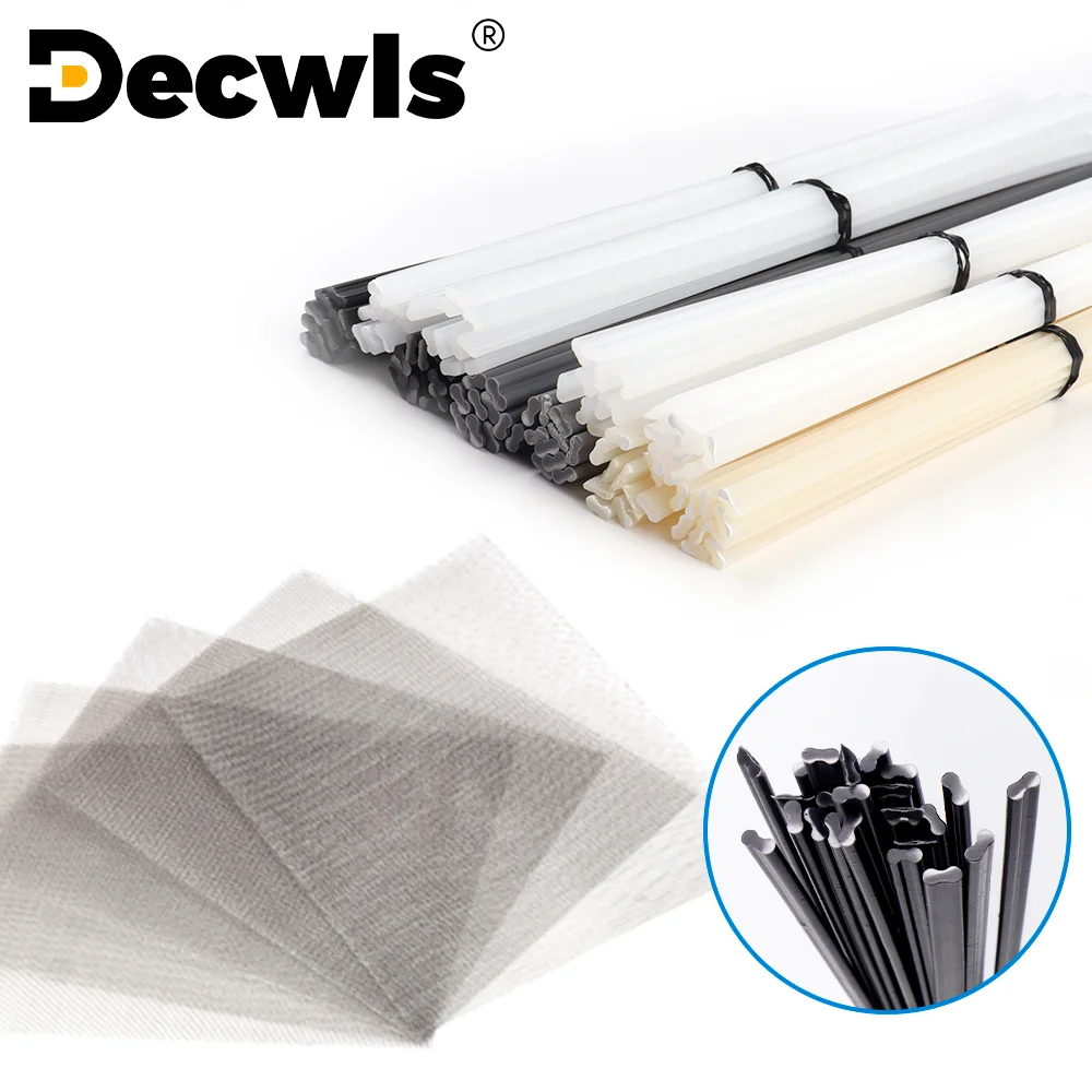 55/110PCS Plastic welding rods ABS/PP/PVC/PE Welding Sticks,Stainless Steel Woven Metal Mesh,for Bumper Repair Welding Supplies