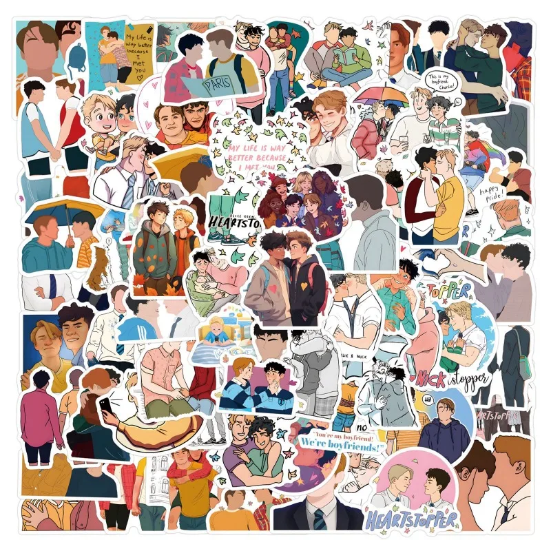 110pcs Cartoon Heartbeat Heartbeat Missed Suitcase Water Cup Laptop Mobile Phone Waterproof Creative Decorative Sticker