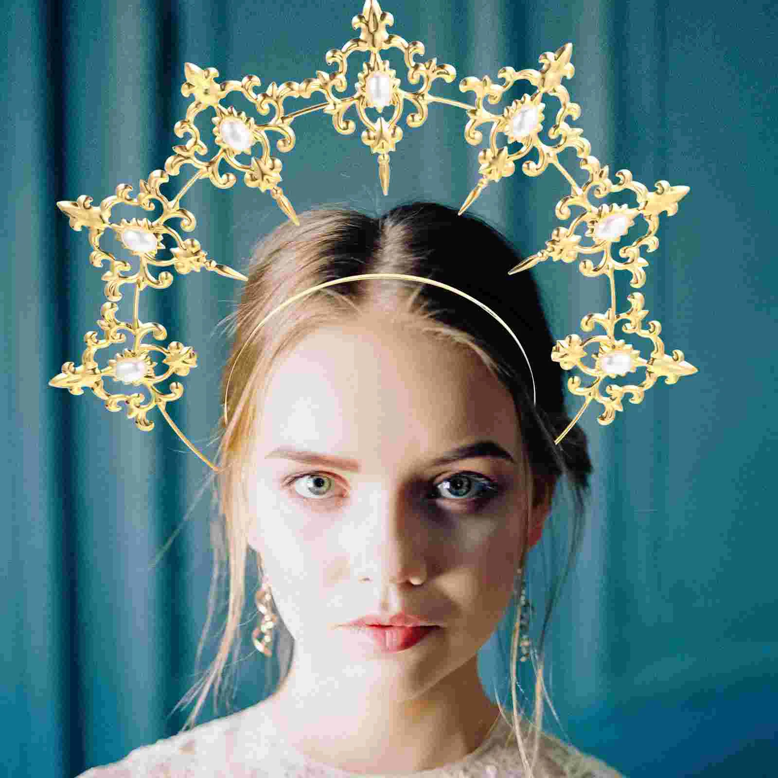 Clothing Headgear Our Lady's Headband Bride Women's Masquerade Ball Gowns for Formal Girls Accessories Goddess Iron Decor