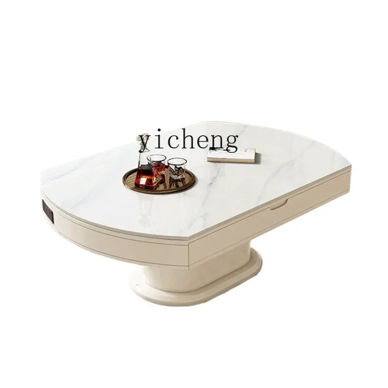 

lift coffee table dining table integrated dual-purpose living room multi-function retractable folding round table home decor