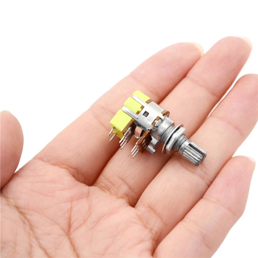 2/1PCS B50K 50K Dual Linear Taper Volume Control Switches Potentiometer Switch