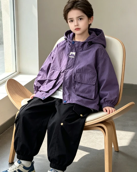 Boys' Suit 2026 Autumn and Winter New Children's Wear Korean Style Boys and Girls Outdoor Jackets Overalls Two-piece Set