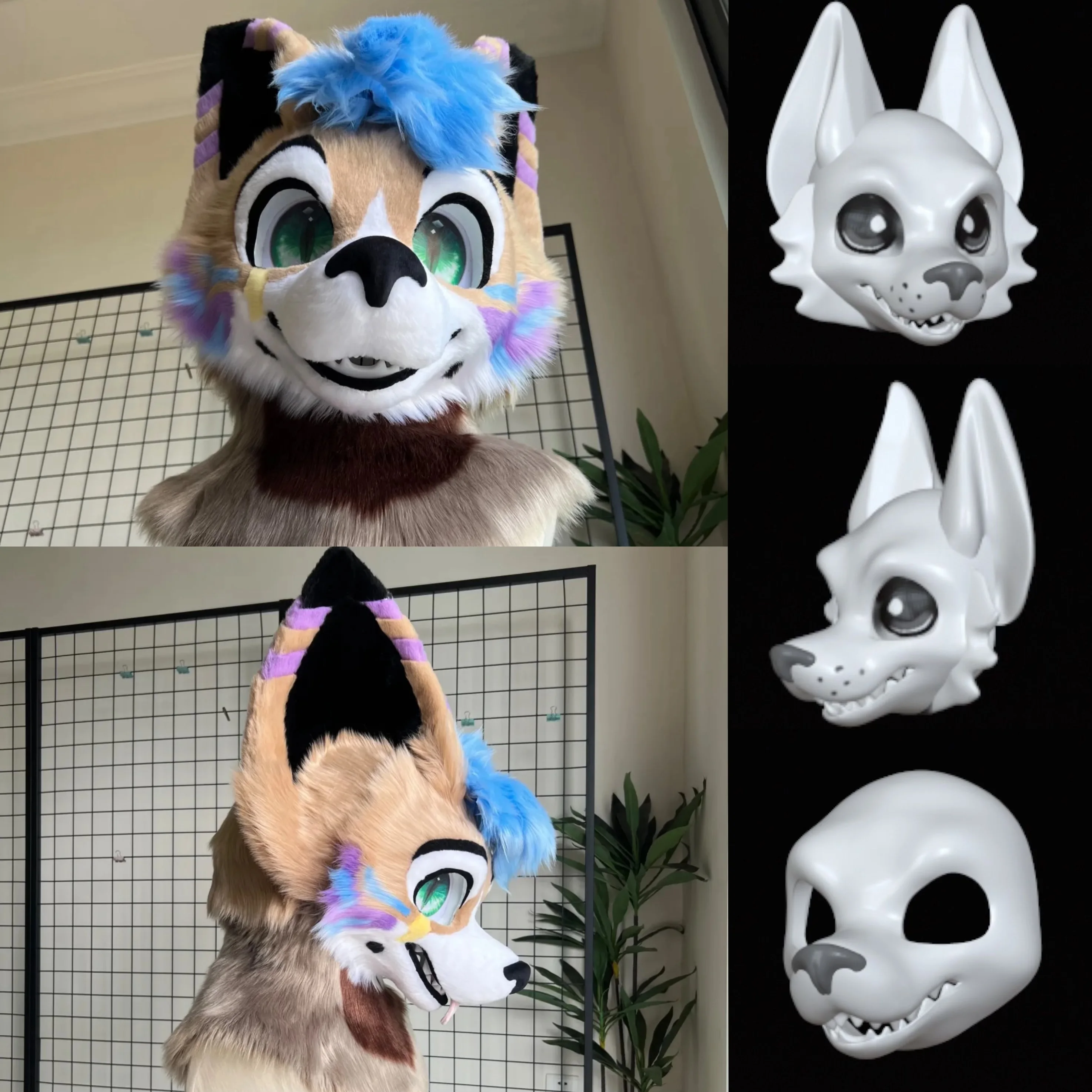 

Original PLA 3D Printed Kemono Base Mask Animal Skull Handsome American Longnose Canine Skull
