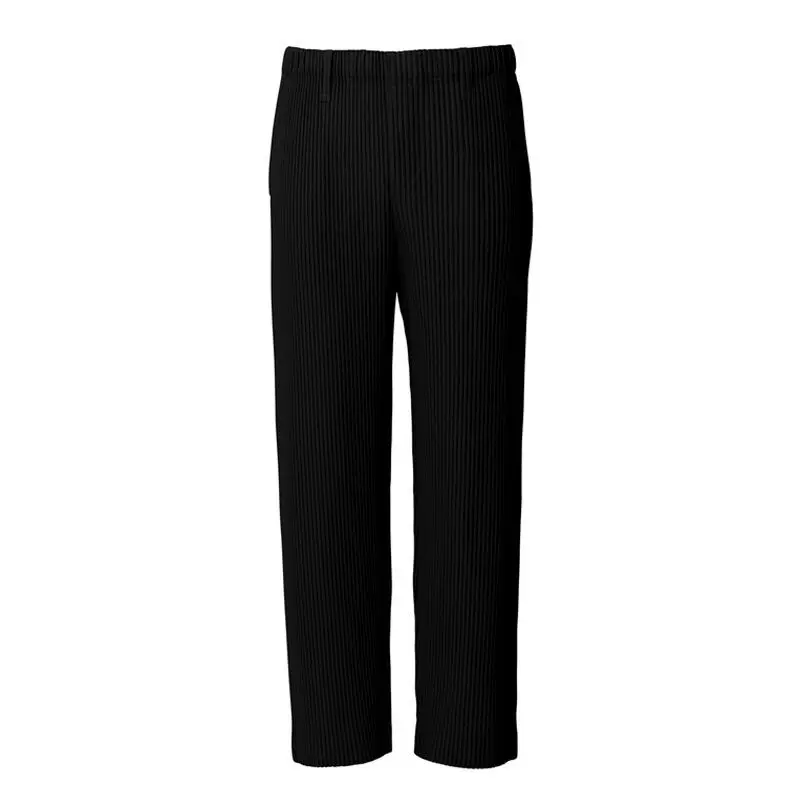 ISSEY 2026 New Arrival Japanese Miyake Pleated Pants Draped Straight-Leg Loose Wide-Leg Casual Trousers Men's Fashion
