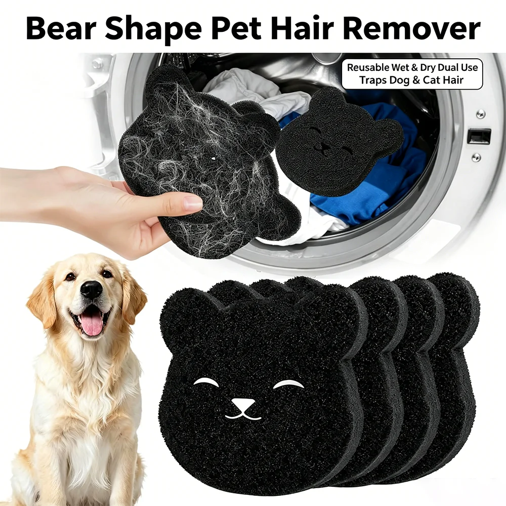 Reusable Pet Hair Removal Laundry Balls, Wet & Dry Dual Use Lint Fur Catcher for Washing Machine, Effective Dog Cat Hair Remover