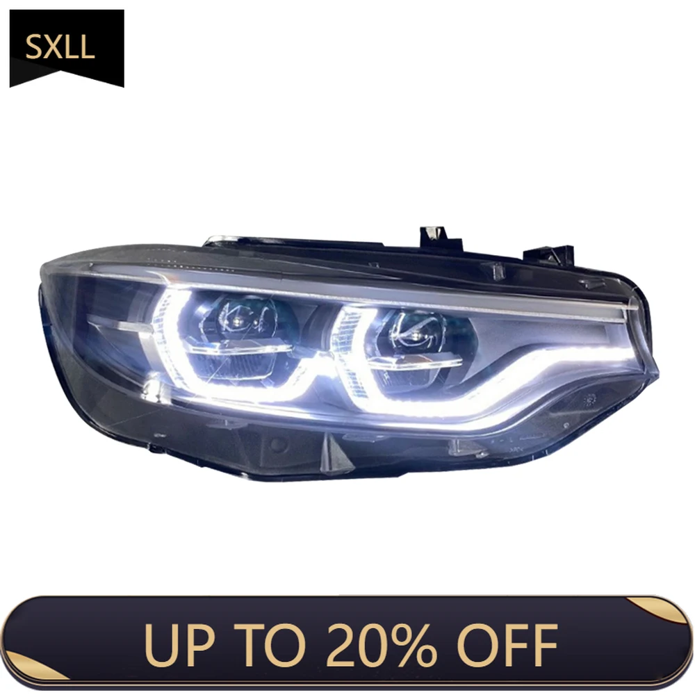 

SXLL F32 F36 F80 F82 4-местные обновленные фары M3 M4 LCI Style с линзовым сигналом, рулевым управлением, высоким ближним светом