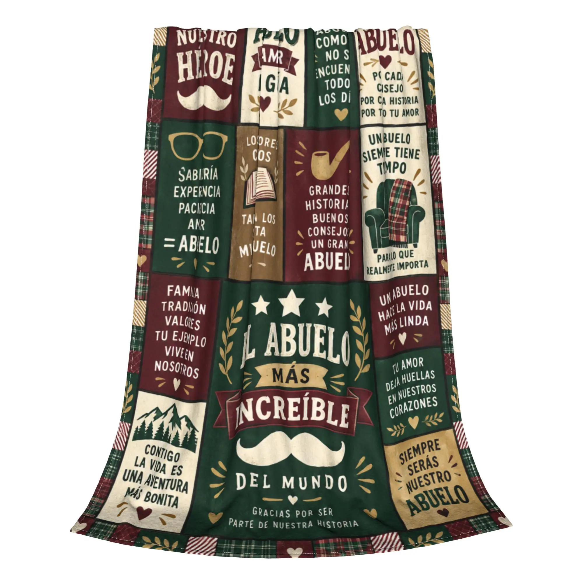 1PC Colorful Quilt Items Blanket Throw Blanket Thanksgiving Gifts to Abuelo Papa Novelty Warm Blanket All Season Gift