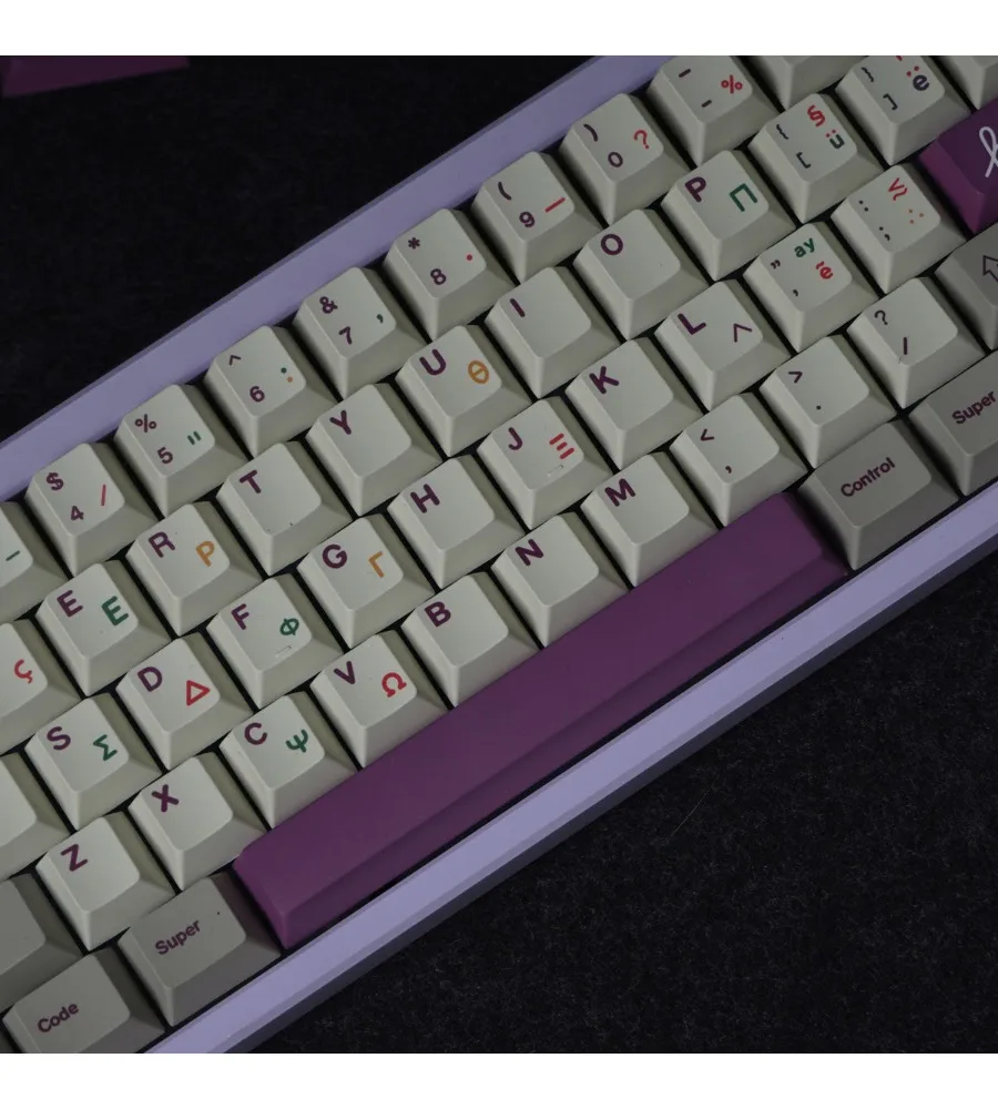 Purple Greek Mechanical Keyboard Keycap 147 Keys PBT Sublimation Customized Cherry Original Factory Height Adaptation 61