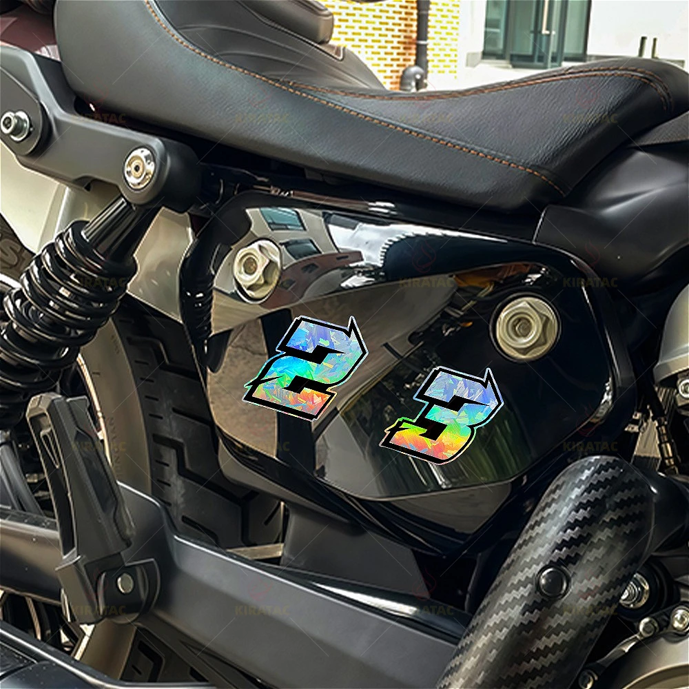 Holographic Number Sticker Carbon Vinyl Decal Waterproof for Motorcycle Helmet Fuel Tank Bicycle Scooter DIY Decoration