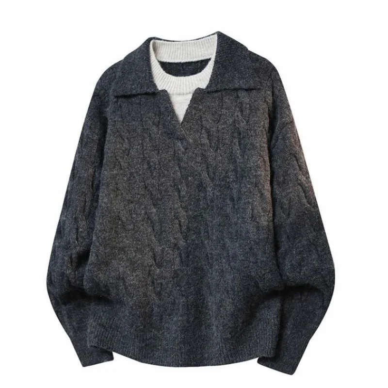 Winter Fashion Cardigan sweater Trendy Warm Home Leisure Sweaters Comfortable Versatile Breathable Men's High Quality Collar Top