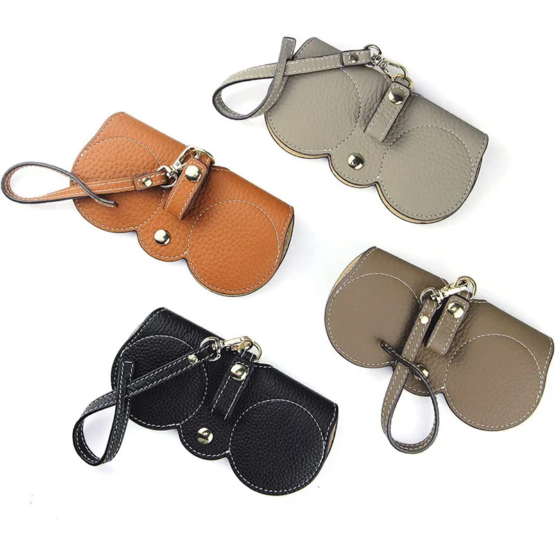 Portable Soft Leather Sunglasses Bag Anti-Compression Sunglasses Bag Hanging Glasses Bag Eyewear Case Container Storage Box