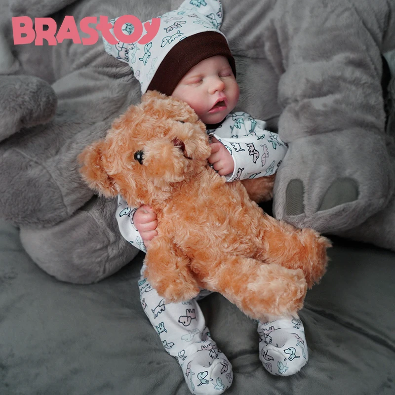 BRASTOY Reborn Reborn Baby Doll Painted Realistic 48cm Boy Puppy Silicone Body, Sent from Brazil