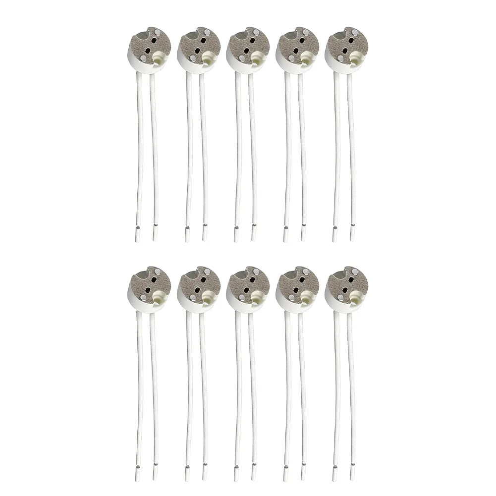 10pcs GU5.3 Socket MR16 Lamp Holder for 12V LED Halogen Bulbs 100W Max with High Heat Resistance and Easy Rotation Fit