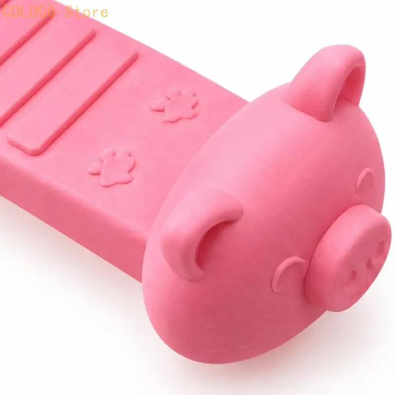Pink Pig Door Holder with Raised Accents for Bedrooms and Studies D0LD