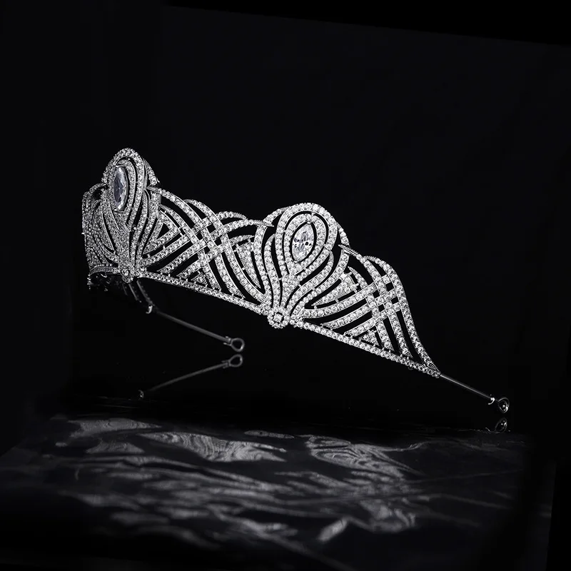 New European and American Style Bridal Wedding Dress Fashion Decoration Stereo Jewelry Crown Women's Tiara Wedding Host Gift H47