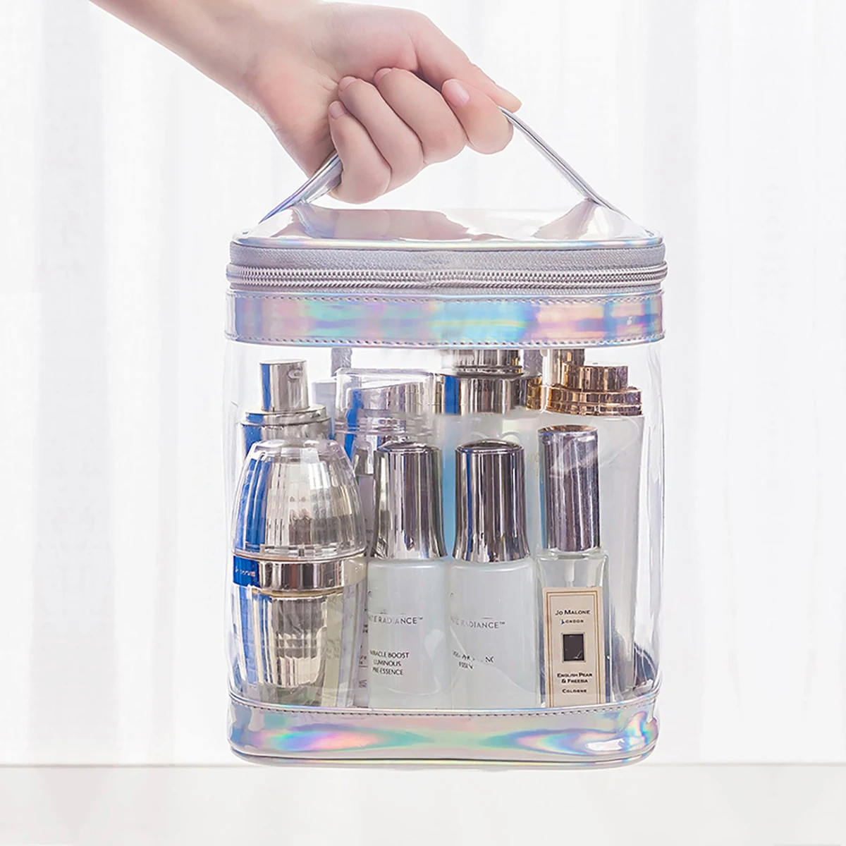 Clear PVC Makeup Bag Portable Waterproof Washbag Travel Organize Cosmetic Pouch