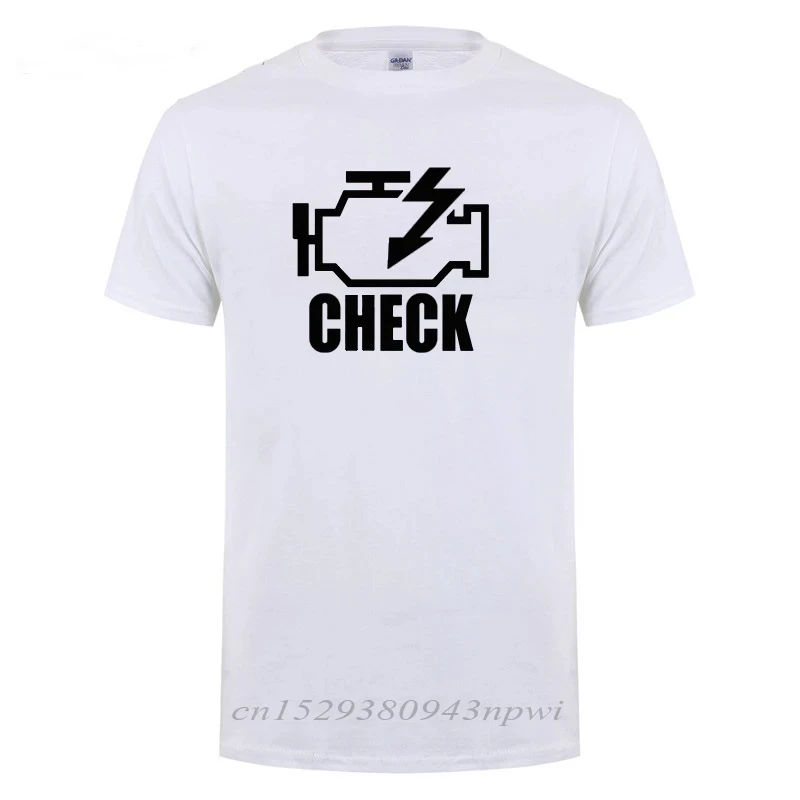 Mechanic Car repair check engine light T-shirt Fun birthday gift for man Dad Dad husband short sleeve cotton clothing