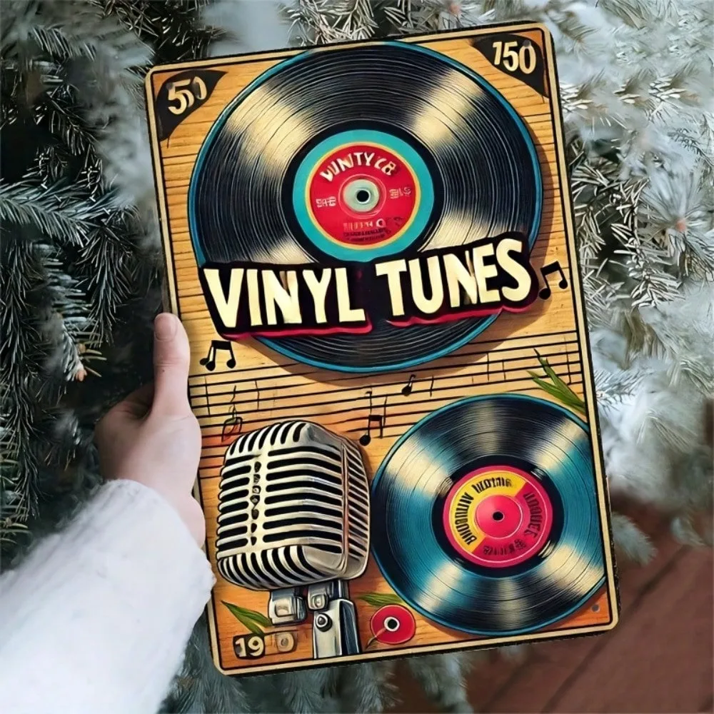 

Retro Microphone Metal Wall Sign Vintage Tin Poster 11.8x7.8 Inch Home Bar Garage Decor