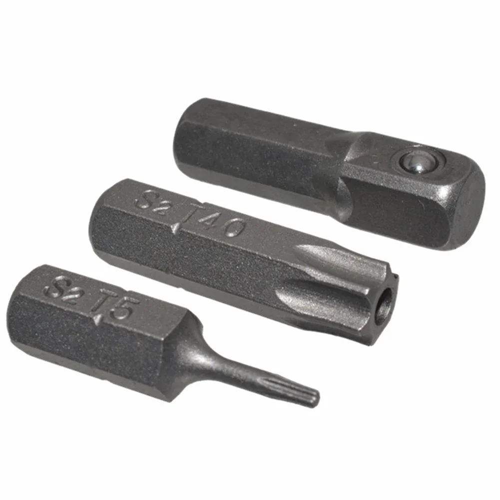 14 stks/set 25mm Torx Schroevendraaier Bits Met Gat T5-T40 Elektrische Schroevendraaier Hex Schacht Boor Voor Power Huishoudelijke handgereedschap