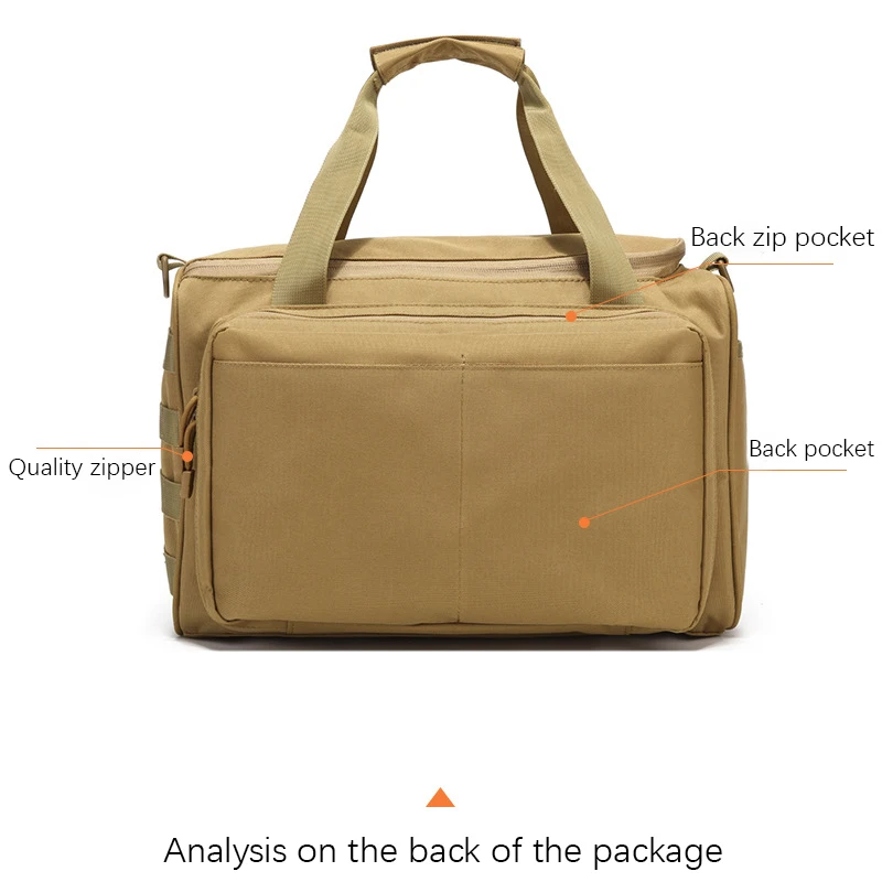 Tactical Training Bag Molle System Hunting Accessory 600D Waterproof Gun Shooting Range Bag Khaki Tool Bag Camping